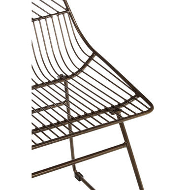 Orsina District Bronze Metal Wire Dining Chair with Tapered Legs