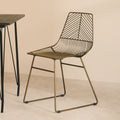 Orsina District Bronze Metal Wire Dining Chair with Tapered Legs
