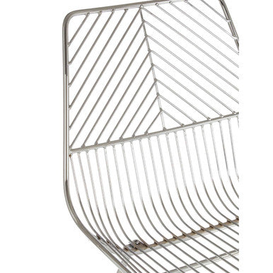 Orsina District Chrome Wire Dining Chair | Modern Tapered Metal Legs