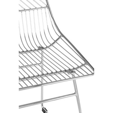 Orsina District Chrome Wire Dining Chair | Modern Tapered Metal Legs