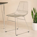Orsina District Chrome Wire Dining Chair | Modern Tapered Metal Legs