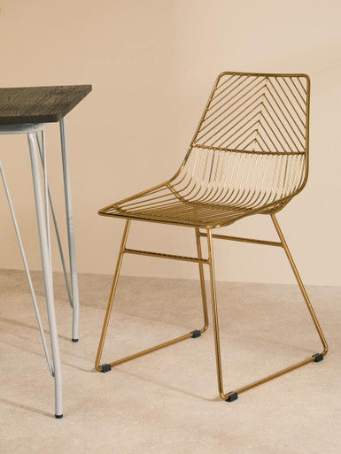 Orsina District Gold Wire Chair – Modern Metal Sculptural Seating