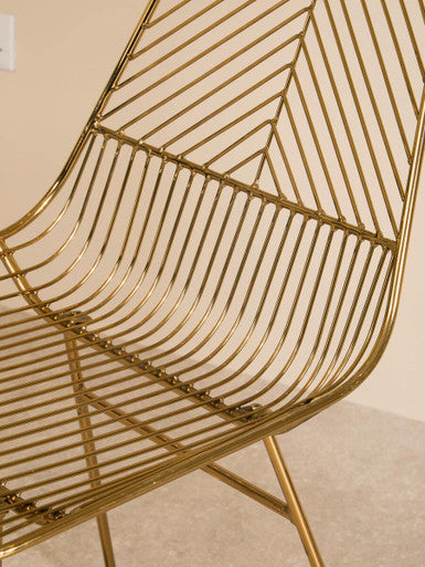 Orsina District Gold Wire Chair – Modern Metal Sculptural Seating