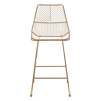 Orsina District Gold Metal Wire Bar Chair – Modern Tapered Stool