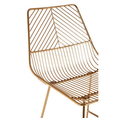 Orsina District Gold Metal Wire Bar Chair – Modern Tapered Stool