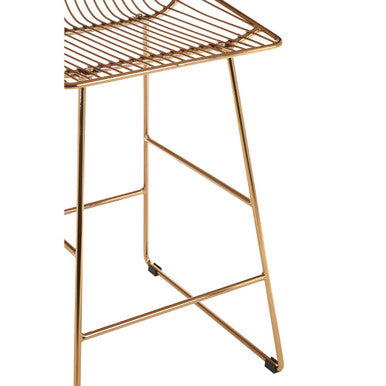 Orsina District Gold Metal Wire Bar Chair – Modern Tapered Stool