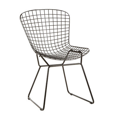 Orsina District Black Metal Wire Chair – Minimalist Industrial Seating