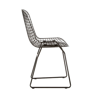 Orsina District Black Metal Wire Chair – Minimalist Industrial Seating
