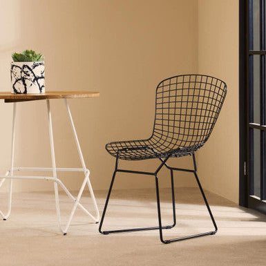 Orsina District Black Metal Wire Chair – Minimalist Industrial Seating