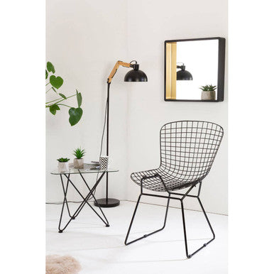 Orsina District Black Metal Wire Chair – Minimalist Industrial Seating