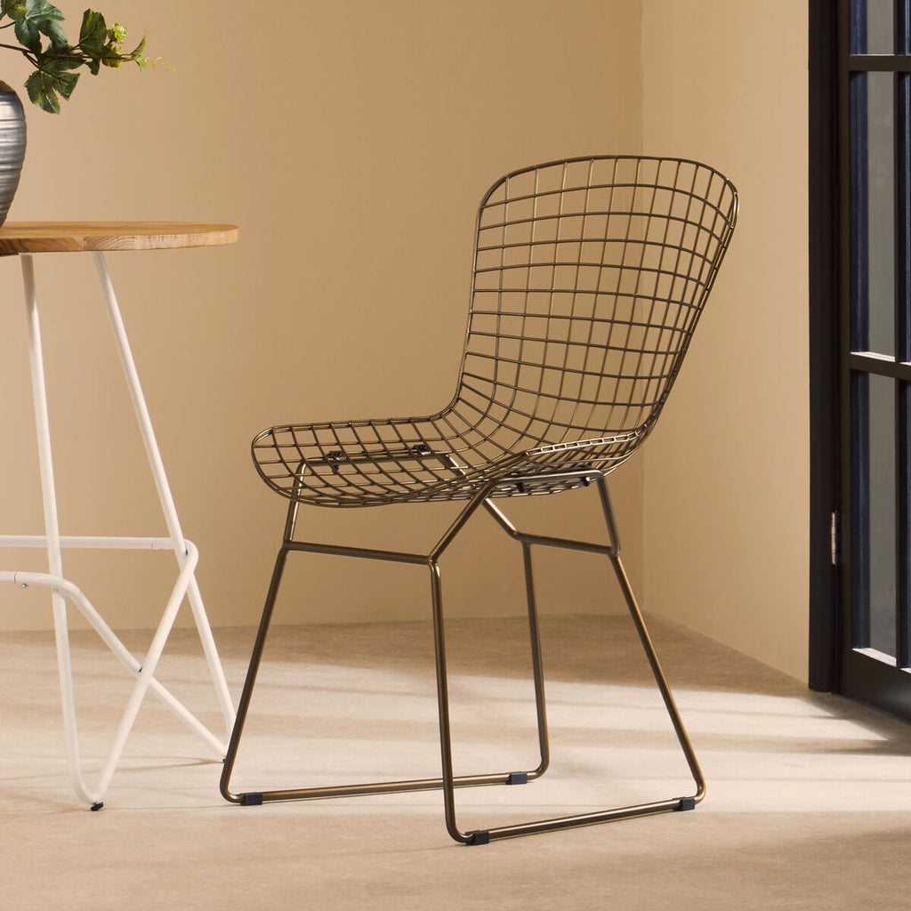 Orsina District Black Metal Wire Chair – Minimalist Industrial Seating