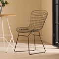 Orsina District Black Metal Wire Chair – Minimalist Industrial Seating