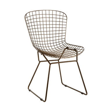 Orsina District Bronze Metal Wire Grid Dining Chair – Industrial Style