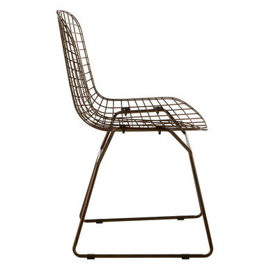Orsina District Bronze Metal Wire Grid Dining Chair – Industrial Style