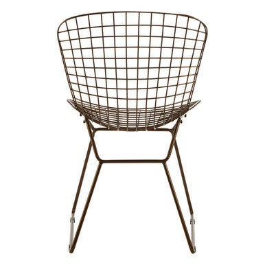 Orsina District Bronze Metal Wire Grid Dining Chair – Industrial Style