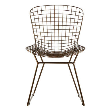 Orsina District Bronze Metal Wire Grid Dining Chair – Industrial Style