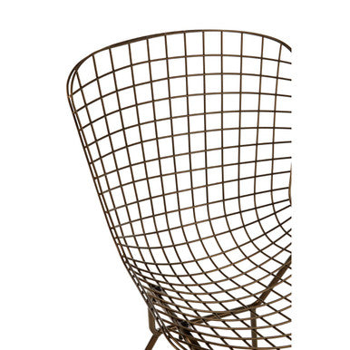 Orsina District Bronze Metal Wire Grid Dining Chair – Industrial Style