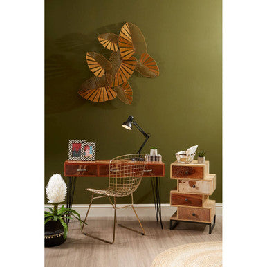 Orsina District Gold Metal Wire Chair – Modern Grid Dining Seating