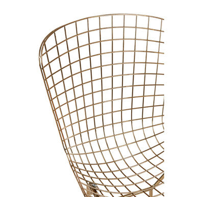 Orsina District Gold Metal Wire Chair – Modern Grid Dining Seating