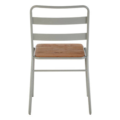 Orsina District Industrial Grey Metal and Elm Wood Dining Chair