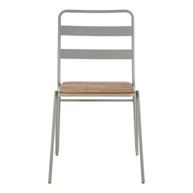 Orsina District Industrial Grey Metal and Elm Wood Dining Chair