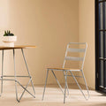 Orsina District Industrial Grey Metal and Elm Wood Dining Chair