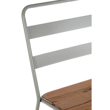 Orsina District Industrial Grey Metal and Elm Wood Dining Chair