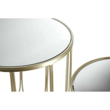Orsina Avantis Set of 2 Champagne Gold Mirror Top Nesting Side Tables