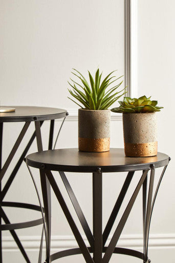 Orsina Avantis Black Round Metal Nesting Side Tables - Set of 2