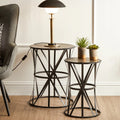 Orsina Avantis Black Round Metal Nesting Side Tables - Set of 2