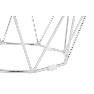 Orsina Hexagon End Table – Glass Top & Chrome Geometric Base