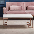 Orsina Allure White High Gloss Coffee Table with Rose Gold Legs