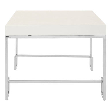 Orsina Allure White High Gloss Coffee Table with Chrome Angled Legs