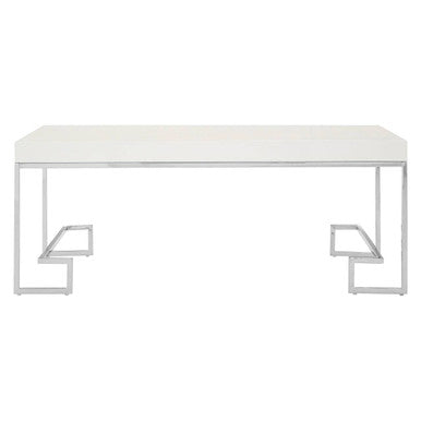 Orsina Allure White High Gloss Coffee Table with Chrome Angled Legs