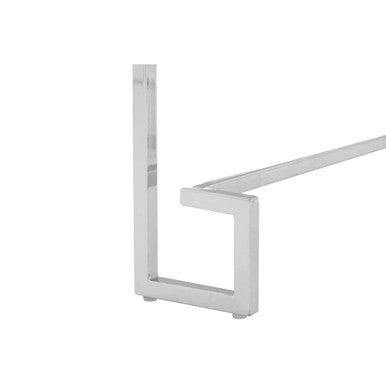 Orsina Allure Modern End Table – White High Gloss and Chrome Steel
