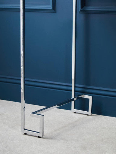 Orsina Allure White High Gloss Console Table with Silver Chrome Legs