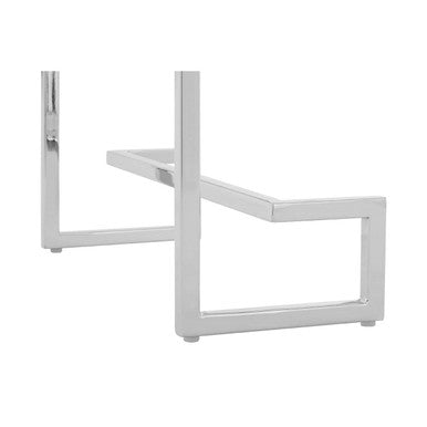 Orsina Allure White High Gloss Console Table with Silver Chrome Legs