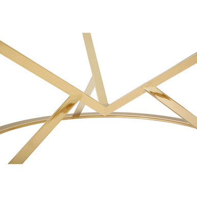 Orsina Allure Round Glass Coffee Table – Champagne Gold Stainless Steel