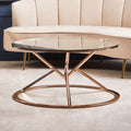 Orsina Allure Round Coffee Table – Rose Gold Stainless Steel & Glass