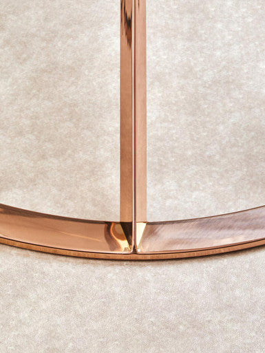 Orsina Allure Round Coffee Table – Rose Gold Stainless Steel & Glass