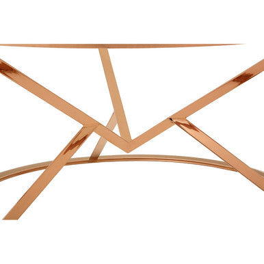 Orsina Allure Round Coffee Table – Rose Gold Stainless Steel & Glass