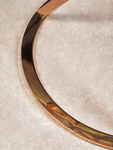 Orsina Allure Round Rose Gold End Table with Tempered Glass Top
