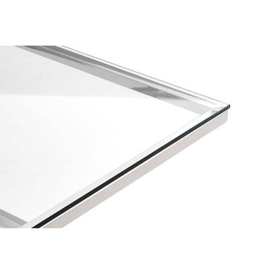 Orsina Allure Rectangular Glass Coffee Table – Silver Pyramid Base