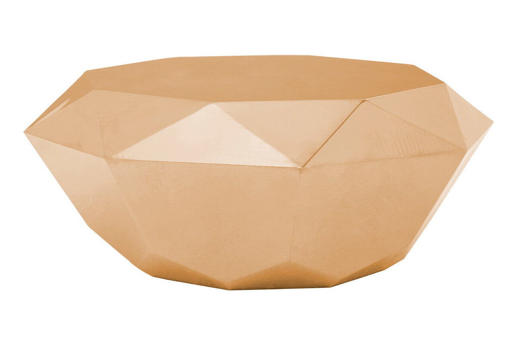 Orsina Allure Rose Gold Hexagonal Coffee Table | Stainless Steel