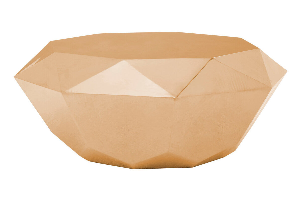 Orsina Allure Rose Gold Hexagonal Coffee Table | Stainless Steel