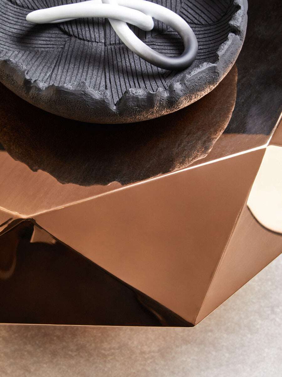 Orsina Allure Rose Gold Hexagonal Coffee Table | Stainless Steel