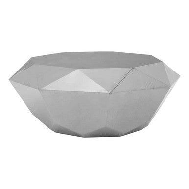 Orsina Silver Hexagonal Coffee Table – Diamond Cut Stainless Steel