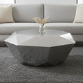 Orsina Silver Hexagonal Coffee Table – Diamond Cut Stainless Steel