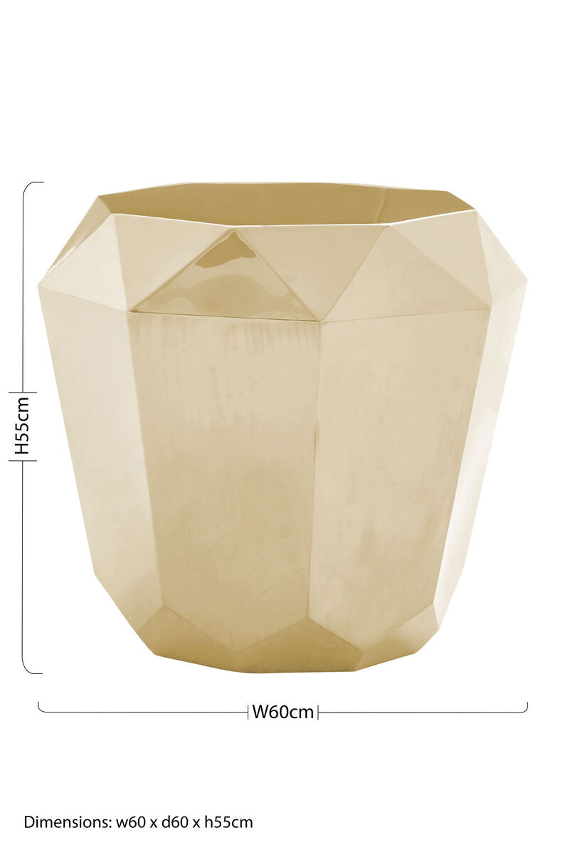 Orsina Allure Champagne Gold Hexagonal Stainless Steel End Table