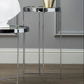 Orsina Allure Tall Mirrored Side Table – Silver Metal Slim Legs